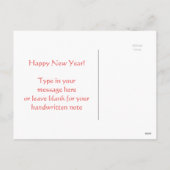 ハッピーニューイヤーVermillionサンセットパゴダの水色 シーズンポストカード (裏面)