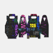 ハッピーニューカスタム年の色ポップ・アートの付き切り妻 フェイバーボックス (折り畳みなし)