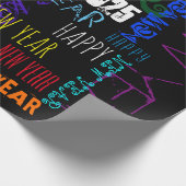 ハッピーニューカスタム年の色ポップ・アートの包み紙 ラッピングペーパー (角)