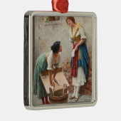 ハッピーニュースをシェアする女性たち メタルオーナメント (右)