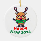 ハッピーニューズ2024年トナカイ セラミックオーナメント (裏面)