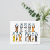 ハッピーニューホームかわいい猫たち ポストカード (スタンド正面)