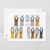 ハッピーニューホームかわいい猫たち ポストカード (正面/裏面)