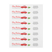 ハッピーニューホームクリスマスクリスマスカーからメリークリスマス ラップアラウンドラベル (シート)