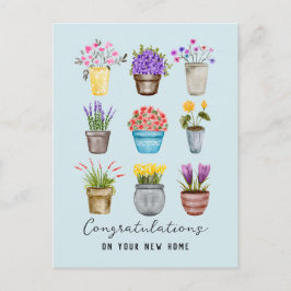 ハッピーニューホーム引っ越し祝いパーティーおめでとうシック ポストカード