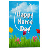 ハッピーネームデイチューリップミディアム抱き枕 ミディアムペーパーバッグ (正面)