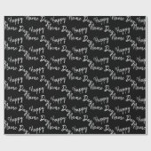 ハッピーネームデイ文字オンブラック ラッピングペーパー (フラット)