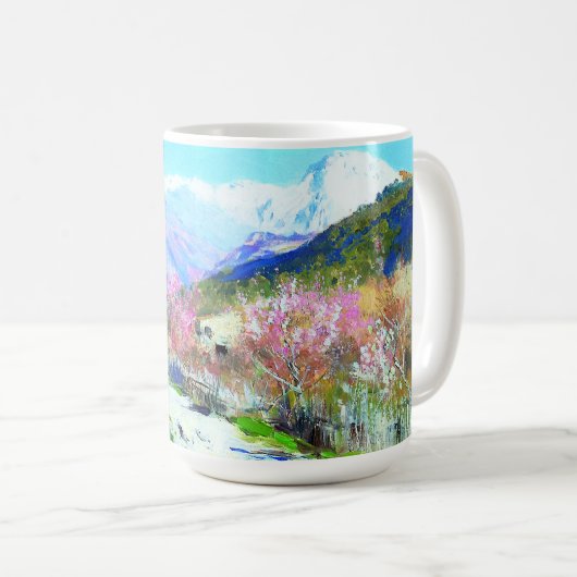 ハッピーノウルーズ。ペルシャの新年の贈り物マグ コーヒーマグカップ (正面右)