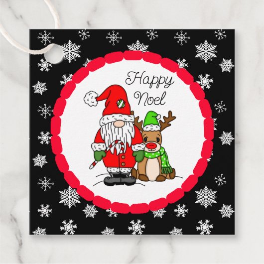ハッピーノエル格言サンタ&トナカイのクリスマス フェイバータグ (正面)