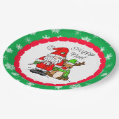 ハッピーノエル格言サンタ&トナカイのクリスマス ペーパープレート (アングル)