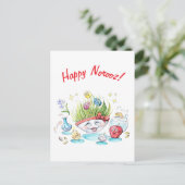 ハッピーノーズハフトシンおもしろいテーブル ポストカード (スタンド正面)