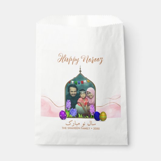 ハッピーノーズパステルピンクカラフルの花卵写真 フェイバーバッグ (正面)