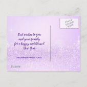 ハッピーノーズパープルヒヤシンスハートラブリーブーケ ポストカード (裏面)