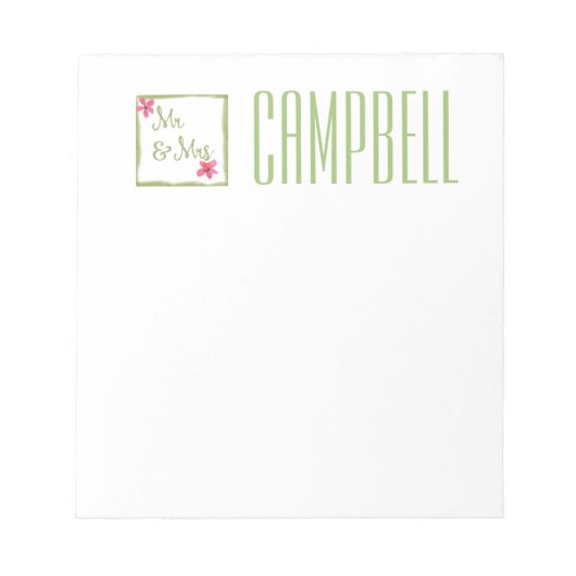 ハッピーノート夫妻春 ノートパッド (正面)