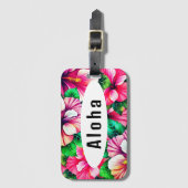 ハッピーハイビスカスハワイアンフローラ ラゲッジタグ (正面縦)