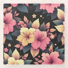 ハッピーハイビスカス ガラスコースター