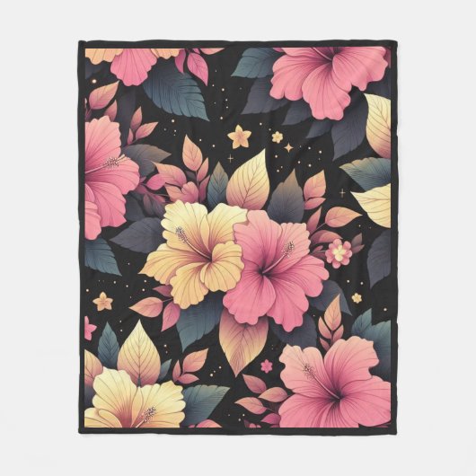 ハッピーハイビスカス フリースブランケット (正面)