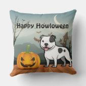 ハッピーハウウィン（犬）スタッフォードブルテリア クッション (裏面)