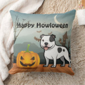 ハッピーハウウィン（犬）スタッフォードブルテリア クッション (ブランケット)