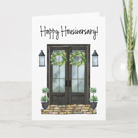 ハッピーハウスヴァージョリーフロントドアホームアニバーサリー カード (正面)