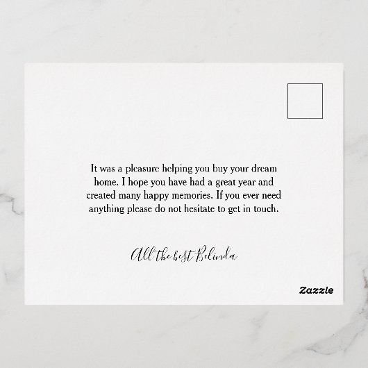 ハッピーハウス記念日のご紹介 箔シーズンポストカード (裏面)