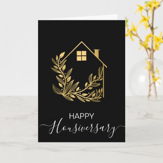 ハッピーハウス記念日の紹介状 カード (黄色い花)