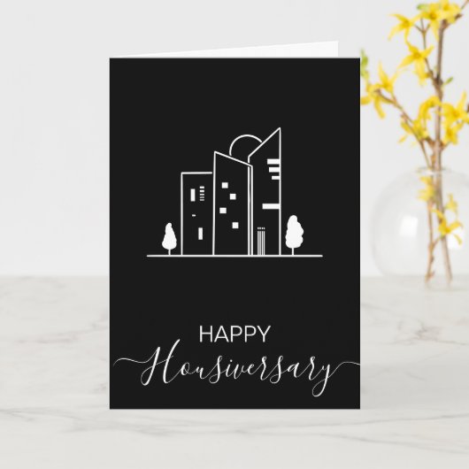 ハッピーハウス記念日の紹介状 カード (黄色い花)