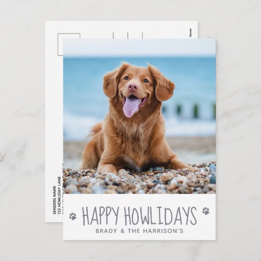 ハッピーハウデイシンプルズかわいいペットドッグフォト シーズンポストカード (正面/裏面)