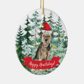 ハッピーハウデイズテ縁どリアドッグクリスマス セラミックオーナメント (右)