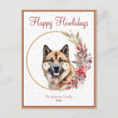 ハッピーハウリデイズかわいい秋田犬 シーズンポストカード (正面)