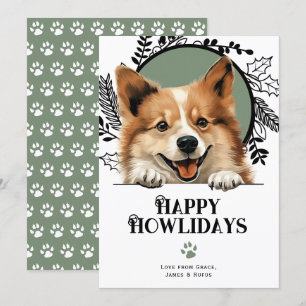 ハッピーハウリデイズアイスランドシェプドッグクリスマス シーズンカード