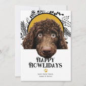 ハッピーハウリデイズアイリッシュウォータースパニエル犬ドッグクリスマス シーズンカード (正面)