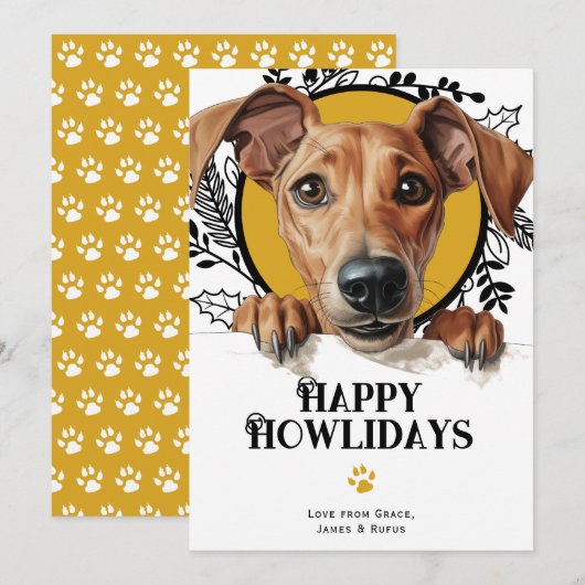 ハッピーハウリデイズアッザワクドッグクリスマス シーズンカード (正面/裏面)