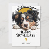 ハッピーハウリデイズアメリカンシェパードドッグクリスマス シーズンカード (正面)