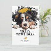ハッピーハウリデイズアメリカンシェパードドッグクリスマス シーズンカード (スタンド正面)