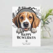 ハッピーハウリデイズアメリカンフォックスハウンドドッグクリスマス シーズンカード (スタンド正面)