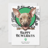 ハッピーハウリデイズアメリカンヘアレスドッグクリスマス シーズンカード (正面)