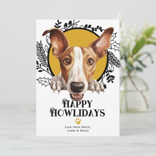 ハッピーハウリデイズイビザンハウンドドッグクリスマス シーズンカード (スタンド正面)