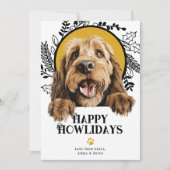 ハッピーハウリデイズオッタハウンドドッグクリスマス シーズンカード (正面)