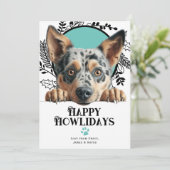 ハッピーハウリデイズオーストラリア牛の犬のクリスマス シーズンカード (スタンド正面)
