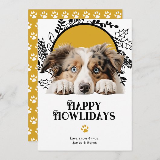 ハッピーハウリデイズオーストラリア羊飼い犬 シーズンカード (正面/裏面)