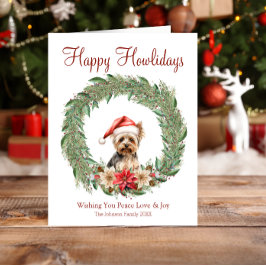 ハッピーハウリデイズカワイイヨークシャーテリアドッグ シーズンカード