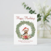 ハッピーハウリデイズカワイイヨークシャーテリアドッグ シーズンポストカード (スタンド正面)