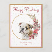 ハッピーハウリデイズカワイイ英語ブルドッグ シーズンポストカード (正面)