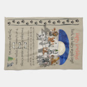 ハッピーハウリデイズカートゥーンドスホリデー引用文 キッチンタオル (横)