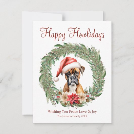 ハッピーハウリデイズキュートなボクサー犬 シーズンカード (正面)