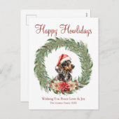 ハッピーハウリデイズキュートダッシュンドッグ シーズンポストカード (正面/裏面)