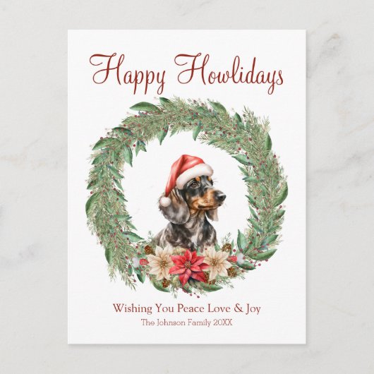 ハッピーハウリデイズキュートダッシュンドッグ シーズンポストカード (正面)