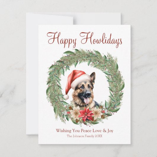 ハッピーハウリデイズキュートドイツシェパードドッグ シーズンカード (正面)