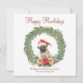 ハッピーハウリデイズキュートパグ犬 シーズンカード (正面)